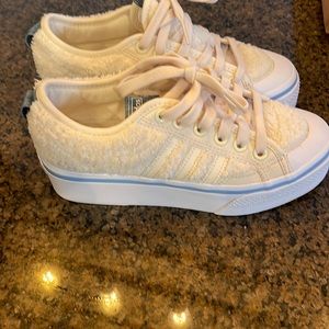 Adidas shearling platform sneakers